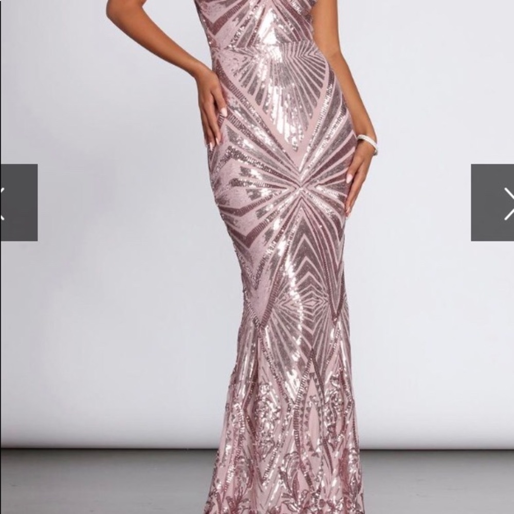 SOLD LILTH OFF SHOULDER SEQUIN EVENING GOWN - Picture 4 of 4